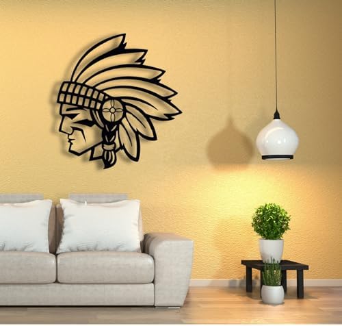 Feuwile Chief Metal Wall Art Native American Portrait