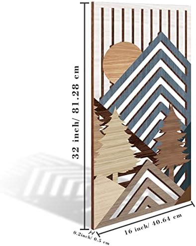 IARTTOP Abstract Mountain Wood Wall Art Set of 3