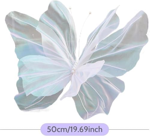 Decorative Butterfly Wall Art 1969 Inch White Iridescent