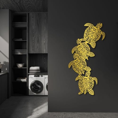 Haass Sea Turtle Metal Wall Art Decor Silver 24 x 12 in