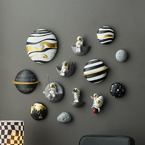 Astronaut 3D Wall Art Set of 5 Space Decor Sculptures