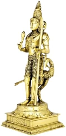 Lord Murugan Brass Statue 1575 Inch for Home Temple