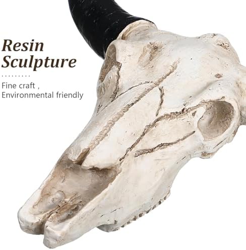 Resin Long Horn Cow Skull Wall Decor - Christmas Art and Western Room Accent