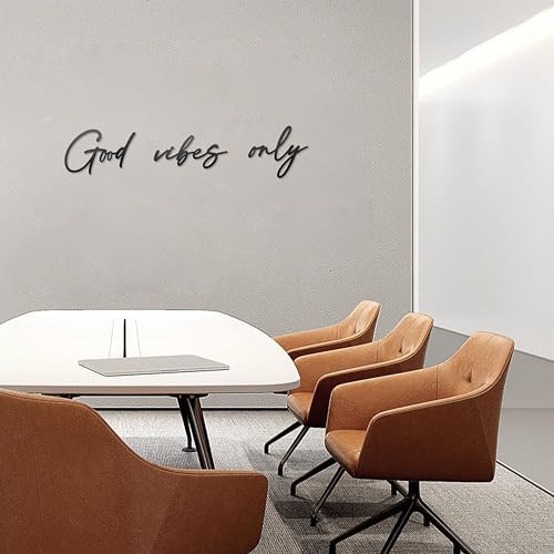 Good Vibes Only Sign Black Metal Wall Art - Minimalist Decor for Home and Office