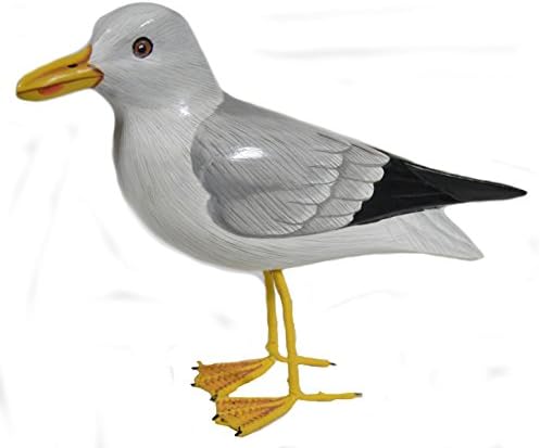 Hand Carved Wood Seagull Tropical Nautical Wall Decor