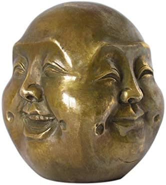 Four Faces Buddha Head Statue Brass Home Decor