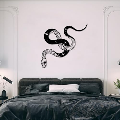 Metal Snake Wall Decor Moon Phase Design 19x18in