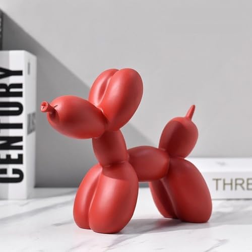 Red Resin Balloon Dog Decor Sculpture