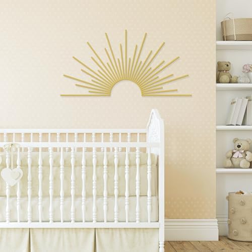 YATEASLU Gold Metal Sun Wall Decor 315x157
