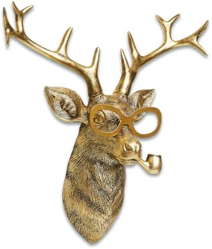 Newinhome Deer Wall Sculpture Resin Animal Head Decoration