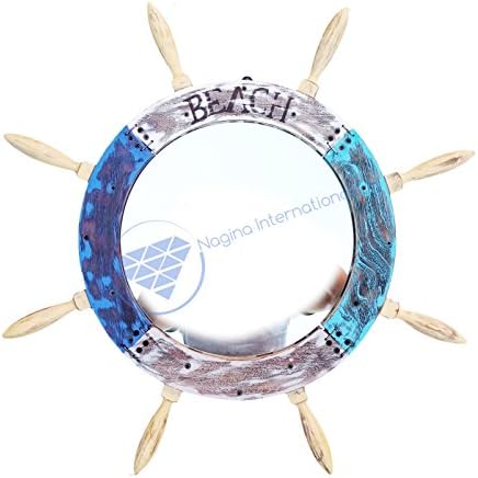 Nagina International Vintage Ship Wheel Wall Sculpture - 30 Inch