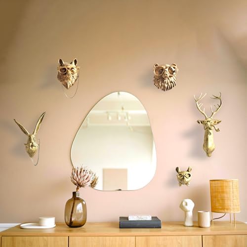 Artocery 5pcs Brass Gold Animal Head Wall Decor