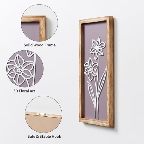 HKBS 3D Flower Wall Art Set of 4 Decor