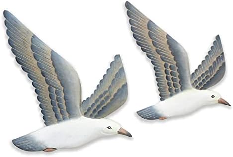 TI Design Hand-carved Wood Seagull Wall Decor Set of 2
