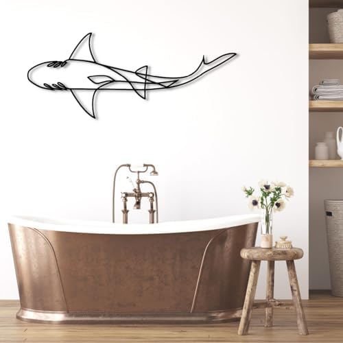 Yemwot Shark Metal Wall Art 39x16 Black