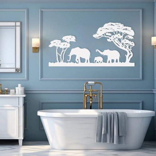 Veplsur Elephant Family Metal Wall Art Modern Safari Sculpture