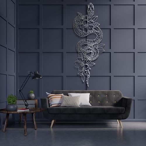 Fayholy Gold Snake and Flower Wall Sculpture