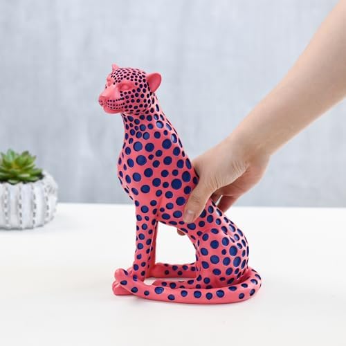Quoowiit Leopard Sculpture Home Decor Statue