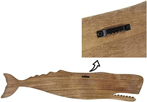 Wooden Fish Wall Decor - Rustic Nautical Whale Sculpture