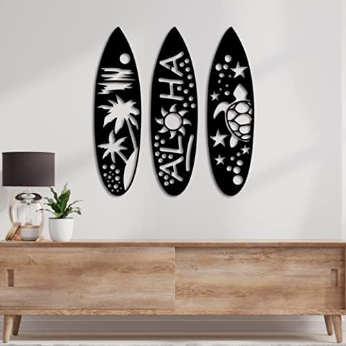 Kawa Metalworks Metal Surfboard Wall Art Decor Set