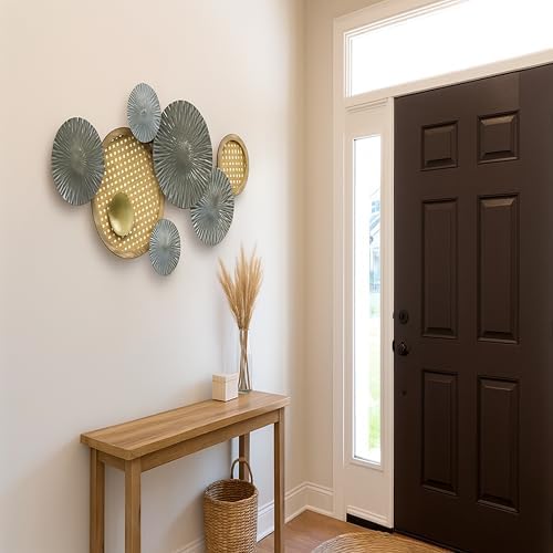 Modern Interconnected Ring Metal Wall Art 35x19
