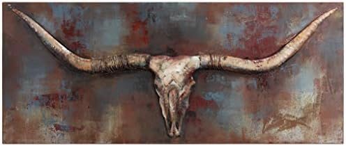 Empire Art Long Horn Primo Iron Wall Sculpture