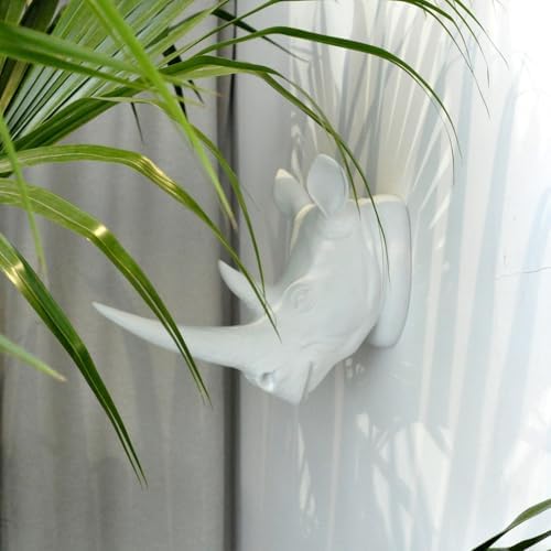 YL Crafts - Medium White Resin Faux Animal Wall Mount