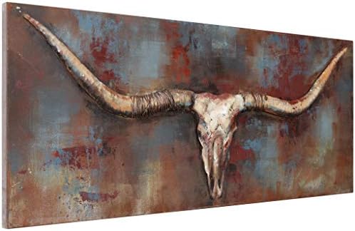 Empire Art Long Horn Primo Iron Wall Sculpture