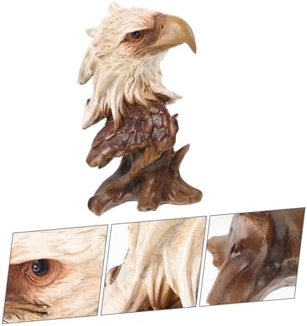 Lifelike Eagle Head Figurine Realistic Resin Sculpture for Home Office Decor
