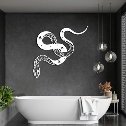 Metal Snake Wall Decor Moon Phase Design 19x18in