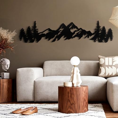 Royxen Metal Mountain Wall Art 54 Inch Long