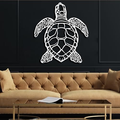 Gold Metal Sea Turtle Wall Art 19x17 Inches