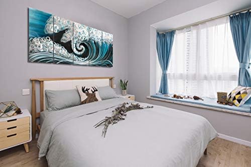 Yihui Arts Sea Metal Wall Art 5 Panels