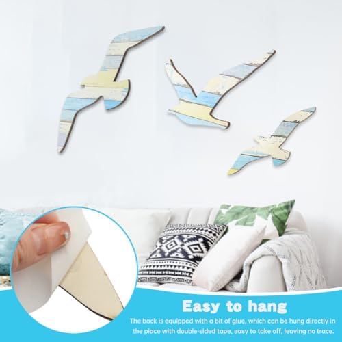 Wooden Seagull Wall Decor 3 Piece Set