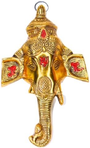 Big Size Ganesh Wall Hanging 8 Inch Golden Decoration