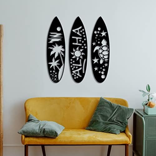 Kawa Metalworks Metal Surfboard Wall Art Decor Set