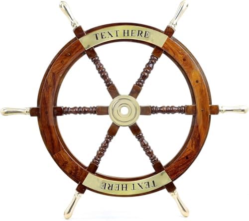 Custom Brass Ship Wheel Wall Sculpture with Text