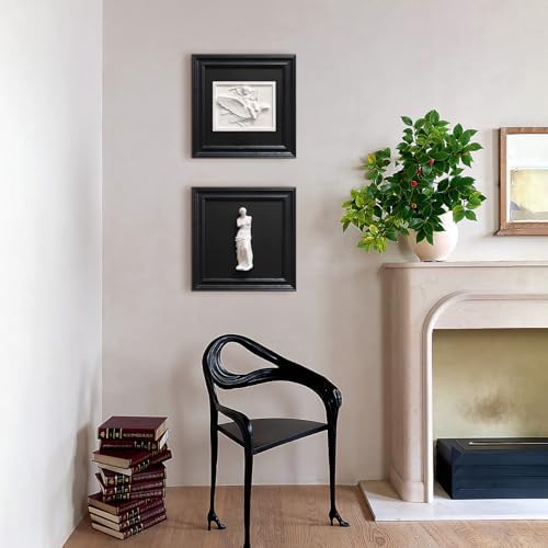 Folkor Life Framed Black and White Art Sculpture