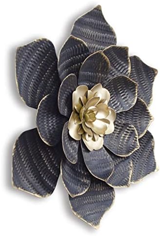 Decointo 95 Inch Black Metal Wall Flowers Sculptures