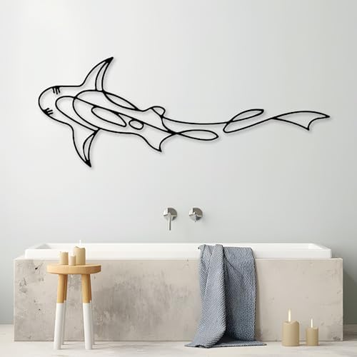 Shark Metal Wall Art Modern Ocean Life Decor
