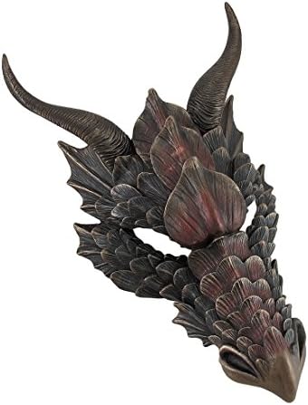 Zeckos Veronese Dragon Head Wall Sculpture Medieval Decor Bronze Finish