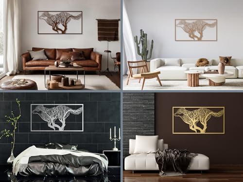 Vailla Running Wolf Wall Art Decor Wooden Branch Sculpture