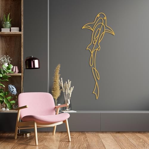 DecoSoul Metal Shark Wall Art Modern Nautical Decor