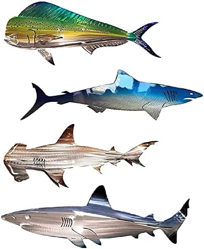 Shiny Shark Metal Wall Decor Art Sculpture
