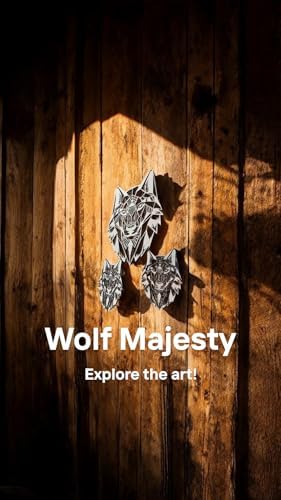 Modern 3D Geometric Wolf Wall Art