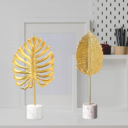 Gold Leaf Statues Modern Metal Desk Decoration