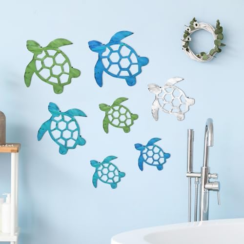 7 Pcs Metal Sea Turtle Wall Art Decor Set