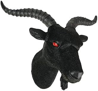 Zeckos 115 Inch Black Baphomet Goat Head Wall Sculpture