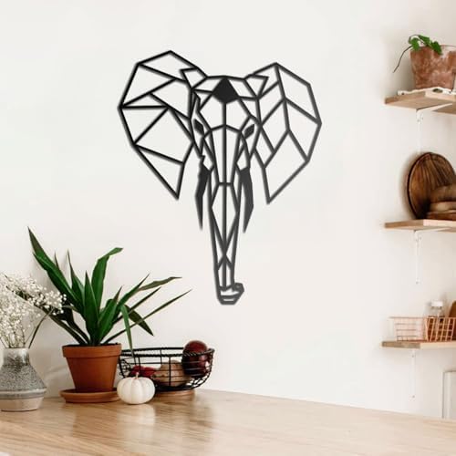 BONPERLA Geometric Elephant Wall Art Modern Decor Black 6 Sizes
