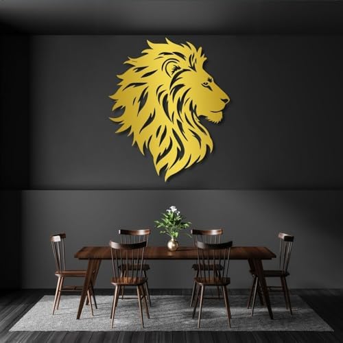 Lion Head Wall Art Sculpture - 120x101cm Modern Decor